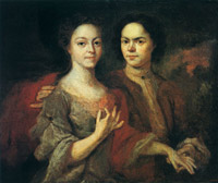 Андрей Матвеев. Автопортрет с женой. 1729?