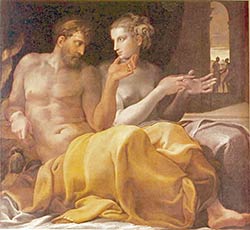 Франческо Приматиччо. Одиссей и Пенелопа. 1563