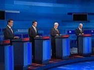 Рик Санторум, Митт Ромни, Ньют Гингрич и Рон Пол. Кадр: Fox News