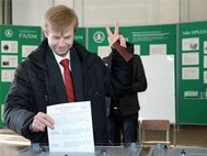 Евгений Урлашов на выборах в Ярославле