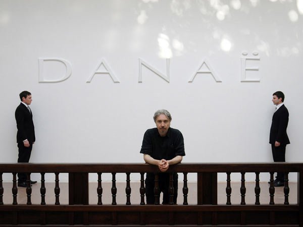 Вадим Захаров и два джентльмена из проекта "Даная", Венеция, 2013. Фото: Данила Захаров.