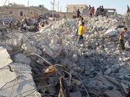 Последствия авиаудара в Сирии