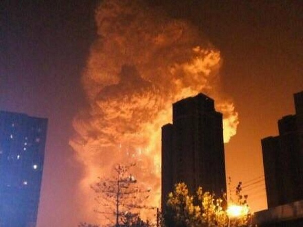 Пожар в городе Тяньцзин