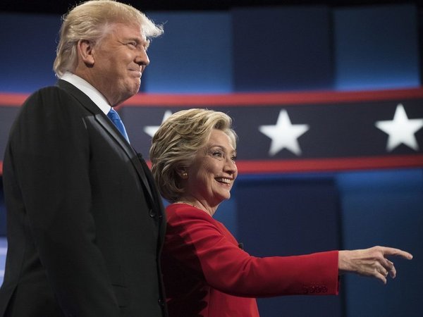 Первые дебаты между кандидатами в президенты США Дональдом Трампом и Хиллари Клинтон 26 сентября 2016.