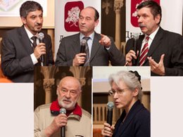 Фотографии участников дискуссии. С сайта Фонда "Династия"