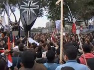 Акция протеста против межрелигиозной розни в Египте в марте 2011 года. Кадр: Euronews