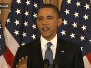 Барак Обама произносит «ближневосточную» речь. Кадр: Fox News