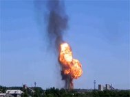 Взрыв на АЗС в Костроме. Кадр: shevernev, Youtube.com