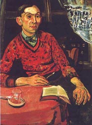 Абрам Минчин. Портрет мужчины в красном свитере. Середина 20-x годов XX века