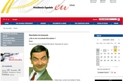 Мистер Бин на сайте председательства Евросоюза