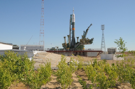 Ракета-носитель Союз-ФГ с транспортным кораблем Союз ТМА-19 на Гагаринском старте. Фото РКК Энергия им. С.П.Королёва