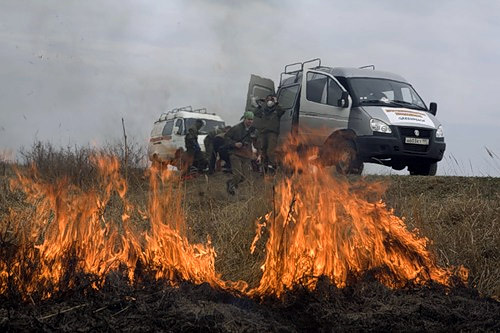 Пожар в Астраханской области. Фото Анны Баскаковой