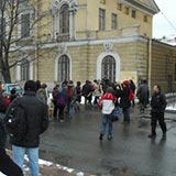 Акция протеста учащихся Европейского университета в Санкт-Петербурге