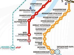 Метро вдоль ленинского проспекта схема