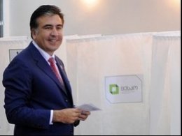 Михаил Саакашвили на выборах.