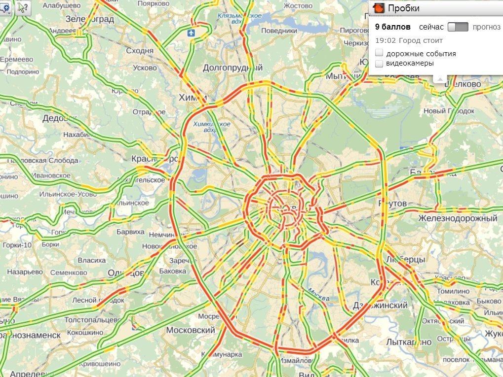 Показать на карте мкад. Карта дорог Москвы пробки. Пробки в Москве.