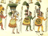 Ацтекские воины. Иллюстрация из Кодекса Мендоса (ок. 1547 г.)