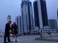 Кадыров и Тина Канделаки на фоне «Грозный-Сити»
