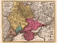 Карта Украины с прилегающими территориями, 1740 г.