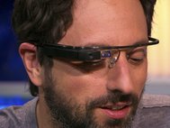 Сергей Брин в очках Google Glass