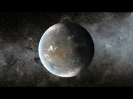 Потенциально обитаемая планета Kepler-62f, находящаяся в системе Kepler-62 в созвездии Лиры на расстоянии около 1200 световых лет от Земли. Иллюстрация: NASA Ames/JPL-Caltech