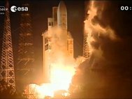 Старт ракеты Ariane-5 с «Альбертом Энштейном»