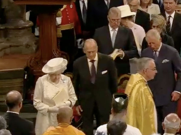 Филипп на торжественной службе в честь 60-летия коронации Елизаветы II