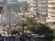 На месте взрыва в Триполи