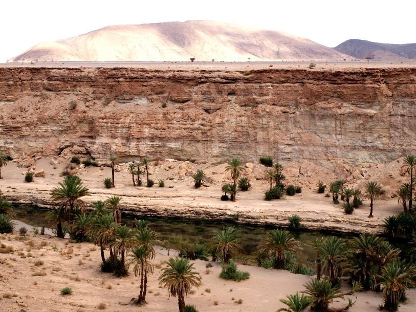 Сухое русло реки («вади») в Марокко