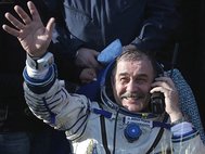 Командир ТПК «Союз ТМА-08М» Павел Виноградов после посадки на Землю