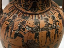 Смерть Поликсены. Древнегреческая ваза, ок. 550 года до н.э.