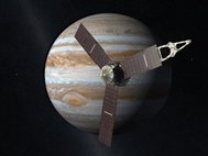 Межпланетный зонд Juno на фоне Юпитера