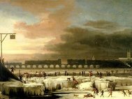 Замерзшая Темза. Абрахам Хондиус, 1677