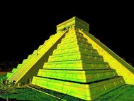 3D-модель пирамиды в Чичен-Ице, полученная методом лазерного сканирования.