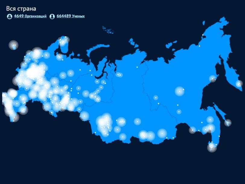 Скриншот с сайта mapofscience.ru