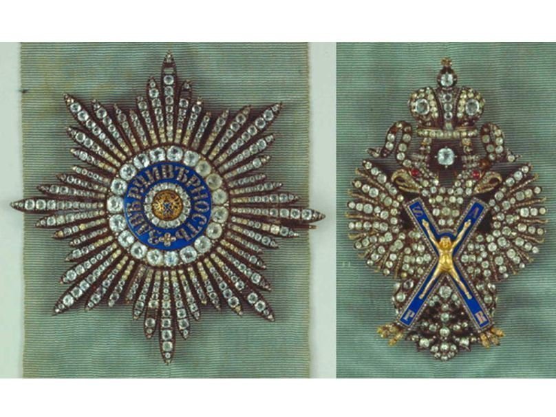 Звезда и знак ордена Св. апостола Андрея Первозванного с бриллиантами