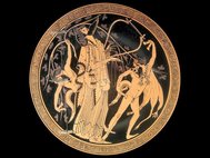 Дионис и сатиры, килик мастера Брига, ок. 480 до н. э.