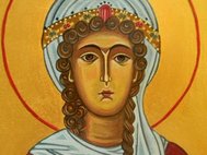 Фрагмент грузинской иконы с царицей Кетеван