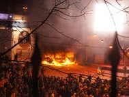 Беспорядки в Киеве на улице Грушевского