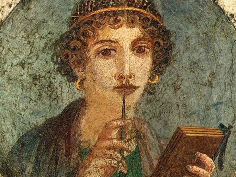Сапфо, фрагмент фрески в Помпеях