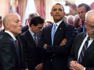 Барак Обама перед выступлением в Конгрессе