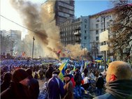 Столкновения на улице Грушевского в Киеве