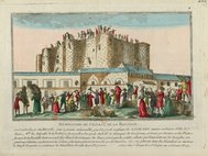 Разрушение Бастилии, эстамп, 1789 г.