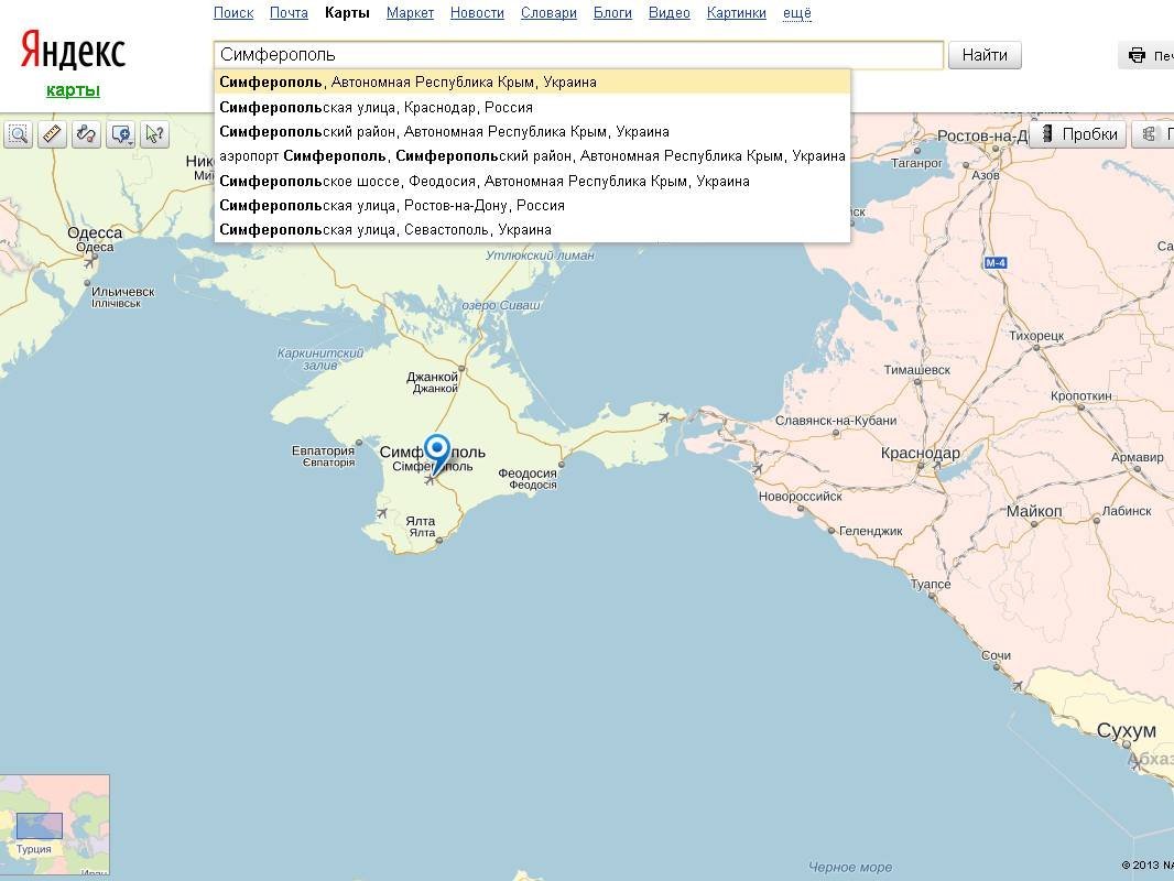 Карта россии симферополь на карте