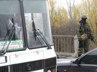 Блокпост на въезде в Славянск