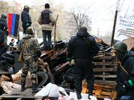 Ополченцы на баррикадах в Краматорске
