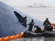 Спасательная операция на месте крушения Sewol