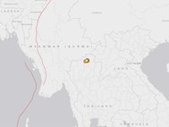 Землетрясение в провинции Чианграй в Таиланде (карта Геологической службы США)