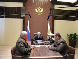 Встреча Владимира Путина с Николаем Рогожкиным и Сергеем Меликовым