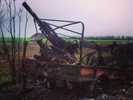 Грузовик украинской армии, уничтоженный под Краматорском